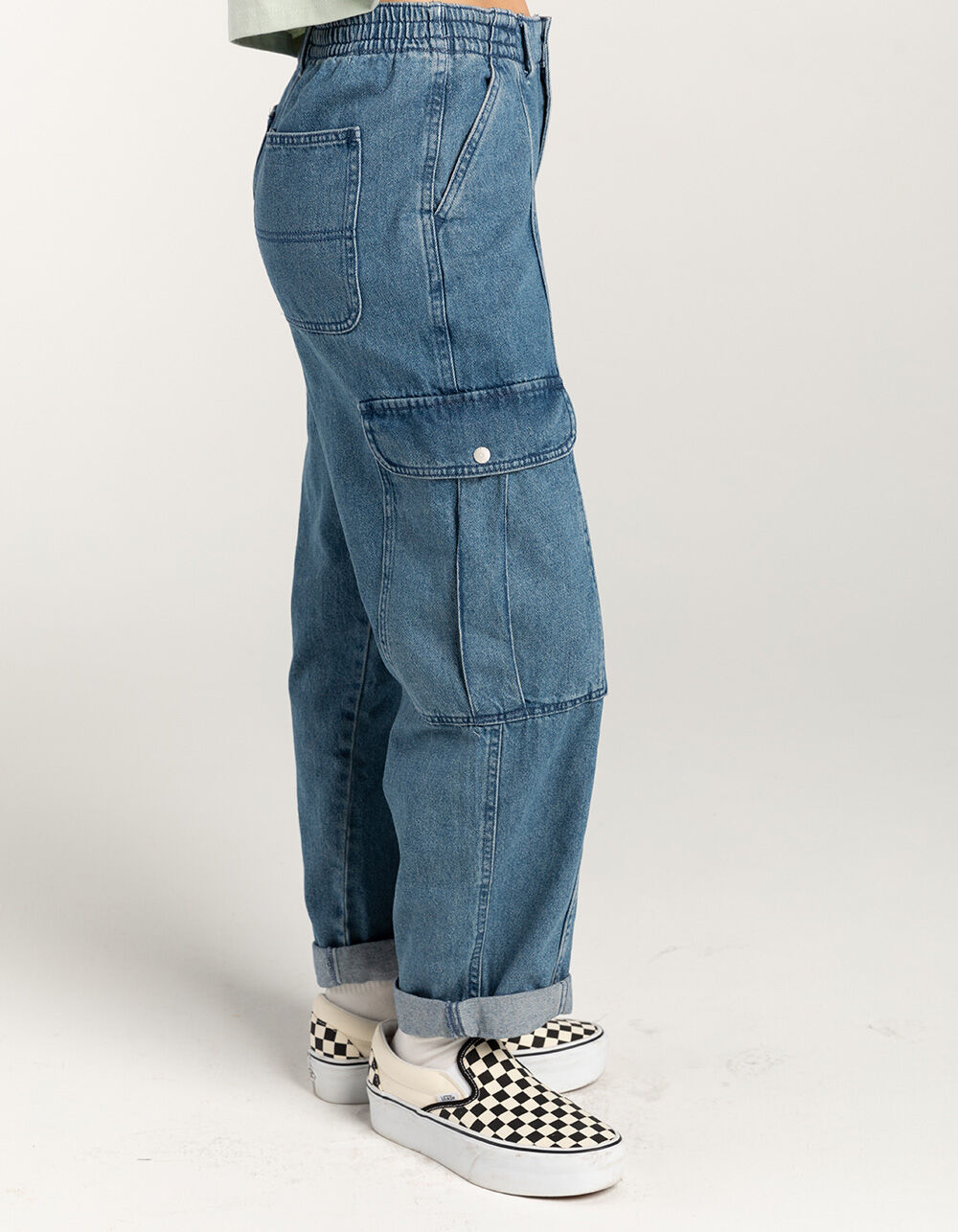 VANS Sidewalk Womens Denim Cargo Pants - DENIM | Tillys