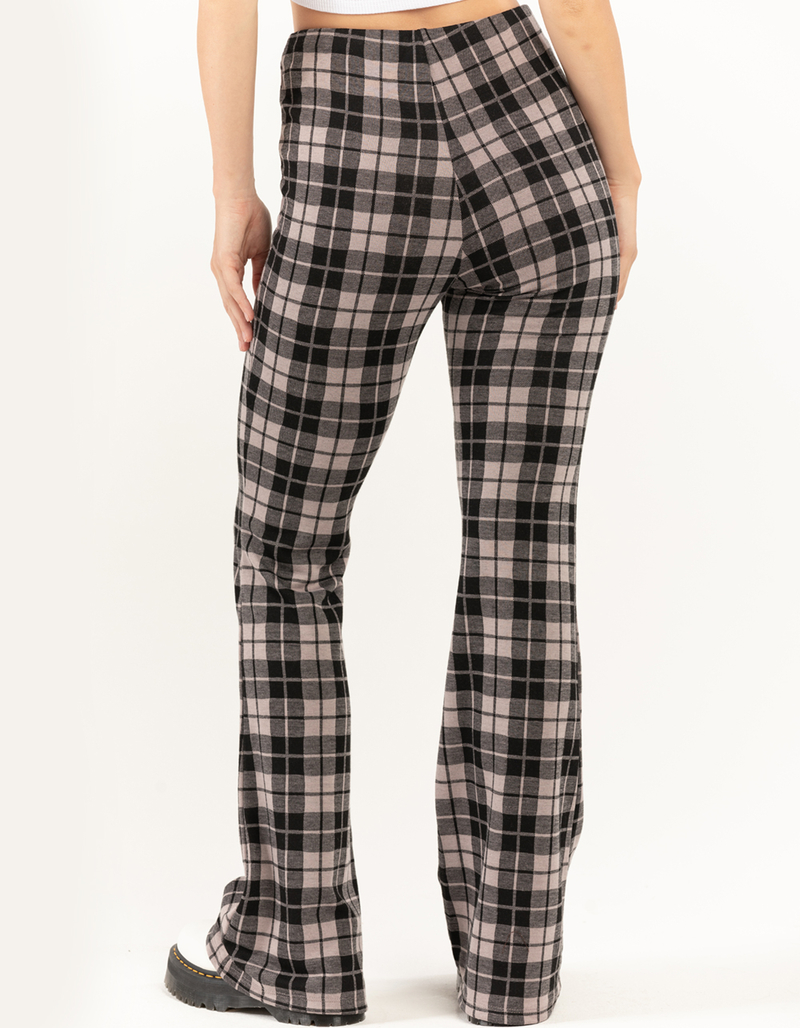 RSQ Plaid Womens Doubleknit Flared Pants image number 3