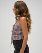 FULL TILT Tie Front Womens Mesh Tank Top image number 3