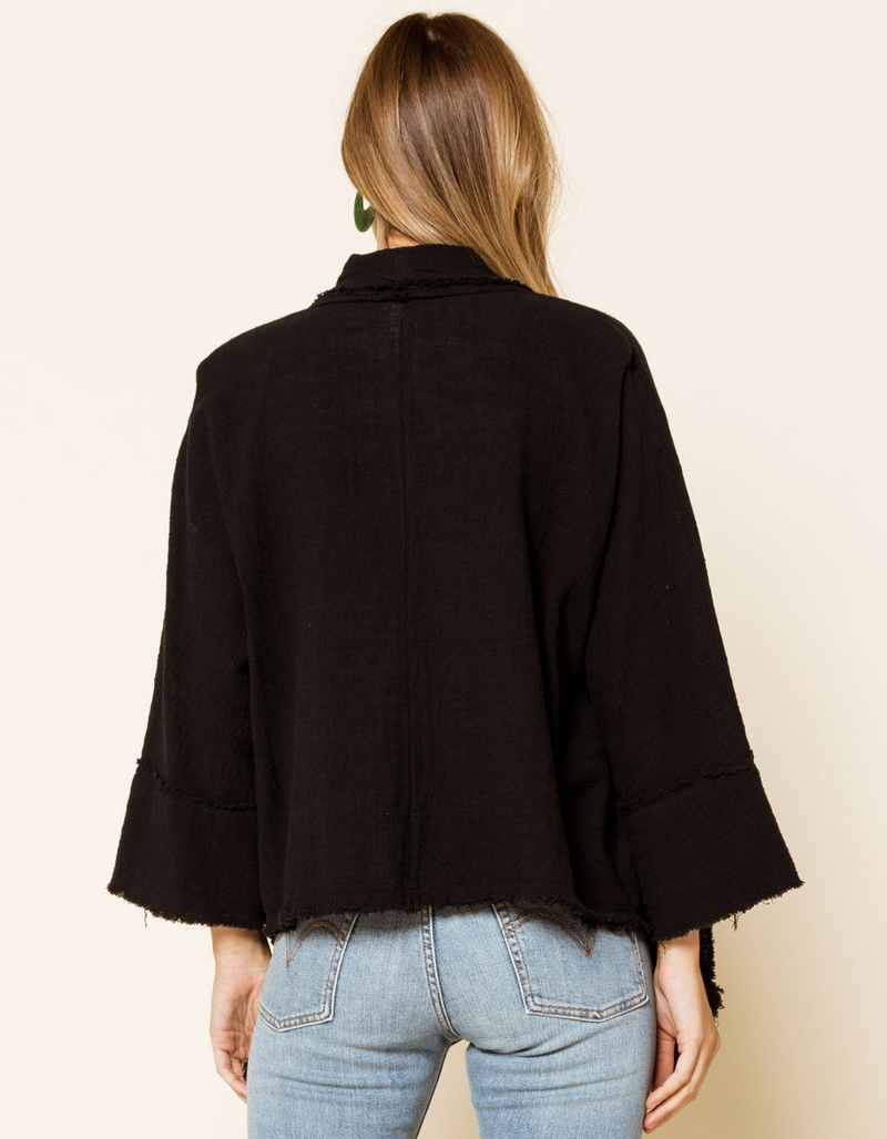 WEST OF MELROSE Ready Or Knot Womens Linen Kimono image number 2