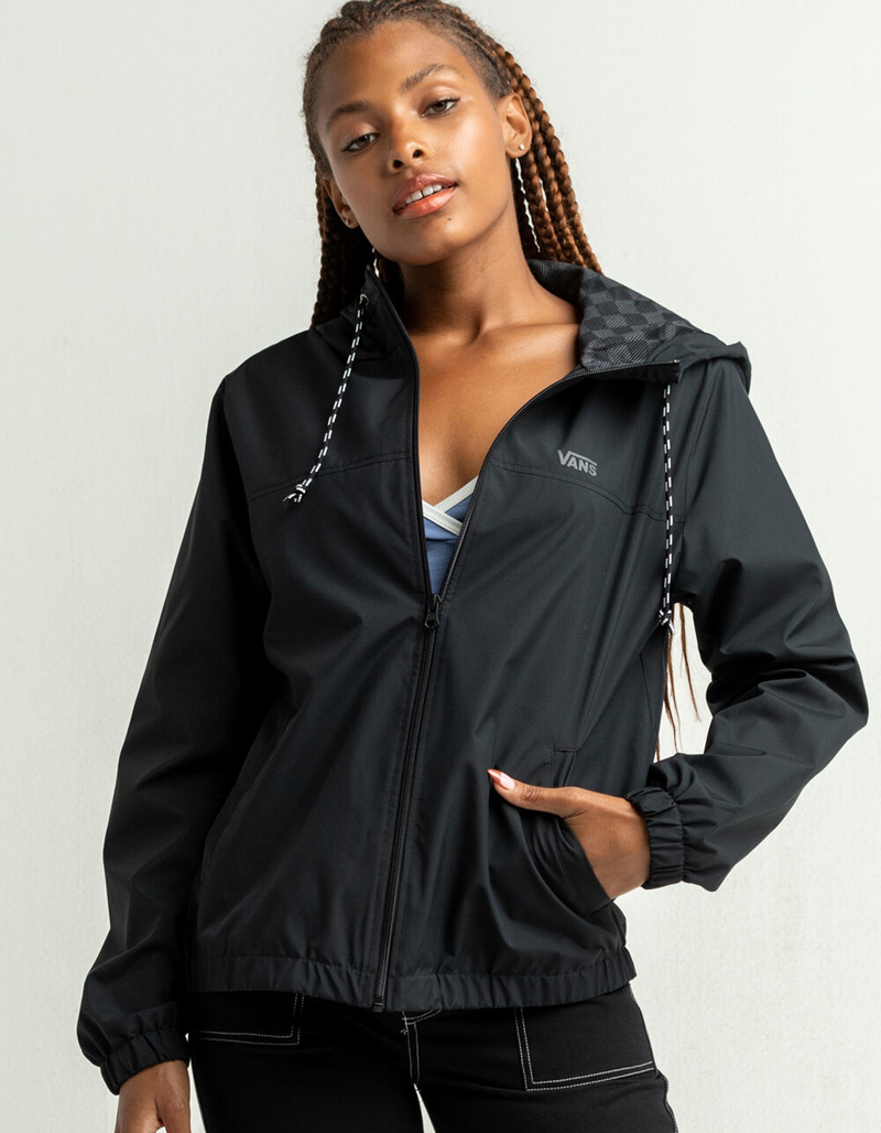 VANS Kastle Check Me Womens Black Windbreaker Jacket image number 0