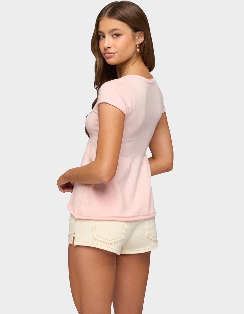 EDIKTED Ulyana Cable Knit Babydoll Top image number 2