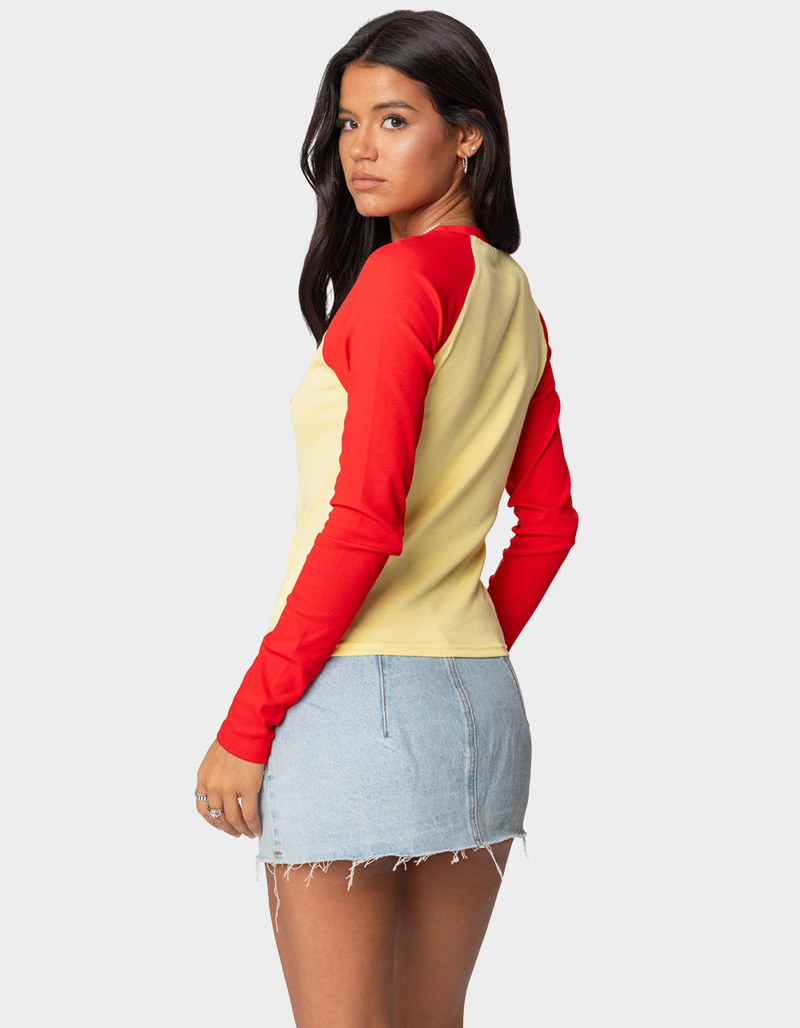 EDIKTED LA Baby Raglan Long Sleeve Tee image number 4