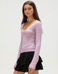 BDG Urban Outfitters Diana Layering Womens Lace Trim Henley Top image number 3