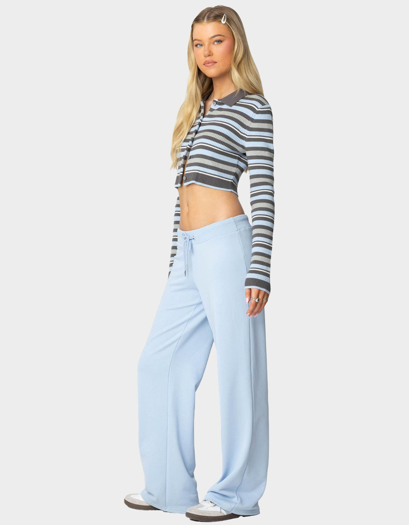 EDIKTED Giulia Stripey Ribbed Knit Top image number 3