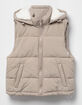 LOVE TREE Hooded Sherpa Lined Womens Vest image number 3