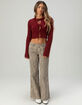 WEST OF MELROSE Fuzzy Tie Front Womens Cardigan image number 2