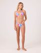 ROXY Hibiscus Daze Merrow Edge Shirred Hipster Cheeky Bikini Bottoms image number 1