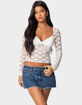 EDIKTED Mykonos Sheer Lace Top image number 1