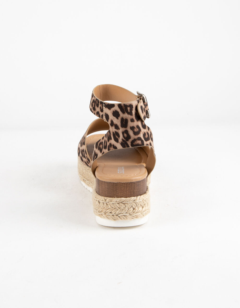 SODA Topic Cheetah Womens Espadrille Flatform Sandals image number 3