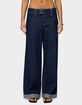 EDIKTED Cuffed Low Rise Straight Leg Jeans image number 1