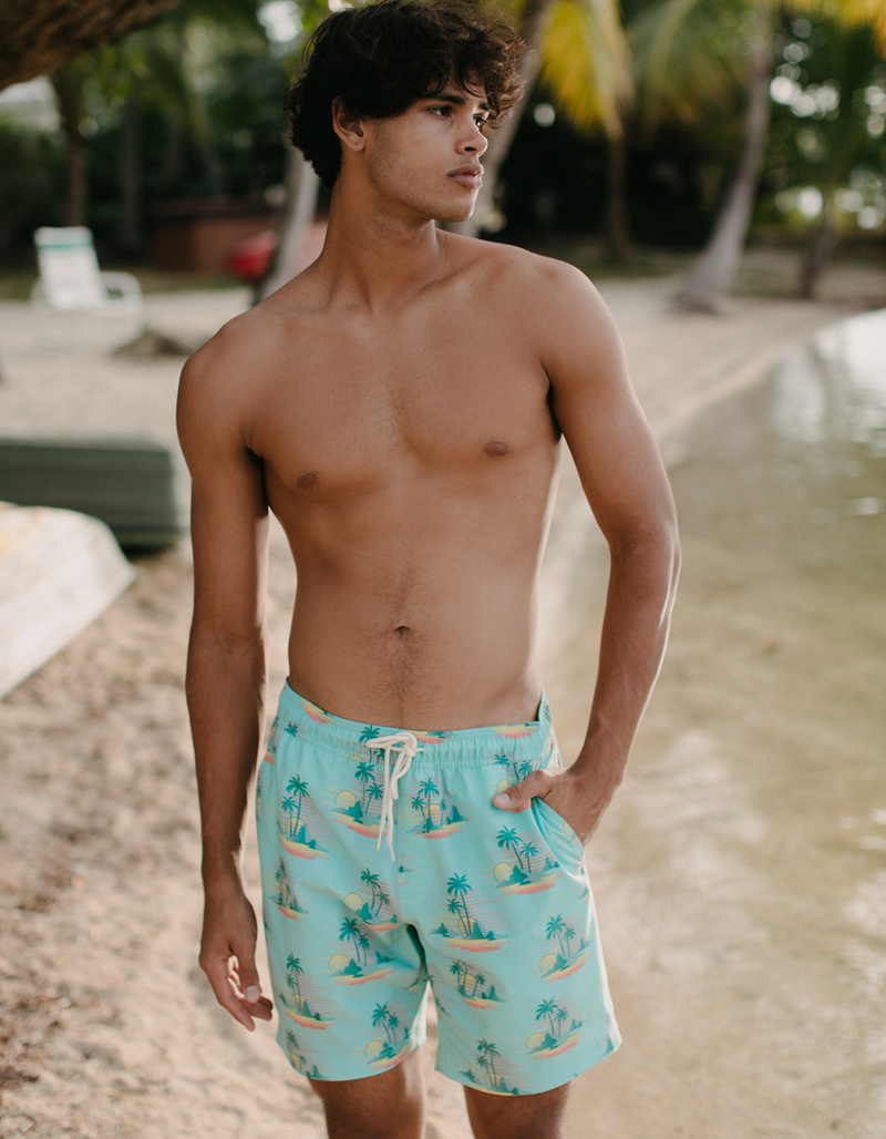 BLUE CROWN Island Fade Mens 7" Swim Shorts image number 0