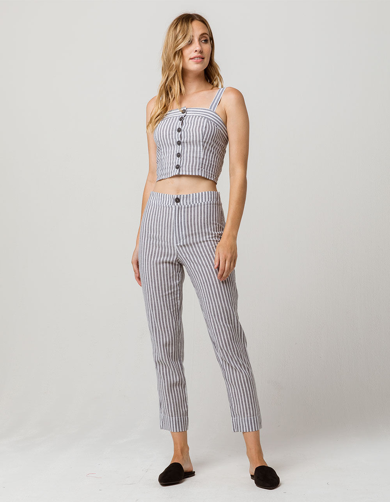 IVY & MAIN Stripe Structured Womens Top And Pants Set image number 0