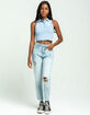RSQ Embroidered Womens Light Blue Polo Tank image number 4