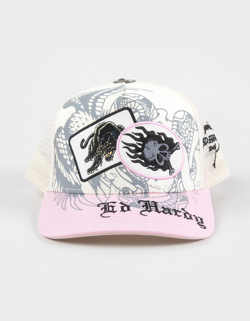ED HARDY Panther Patch Womens Trucker Hat image number 1