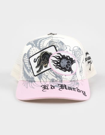 ED HARDY Panther Patch Womens Trucker Hat Alternative Image
