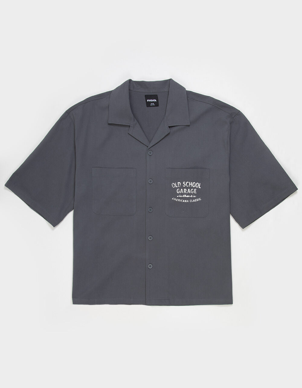 RSQ Mens Graphic Twill Button Up Shirt - DARK GRAY | Tillys