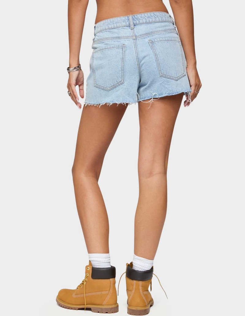 EDIKTED Milla Low Rise Denim Shorts image number 2