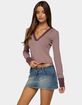 EDIKTED Kadia Striped Hooded Top image number 1