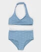 FULL TILT Textured Girls Halter Bikini Set image number 2