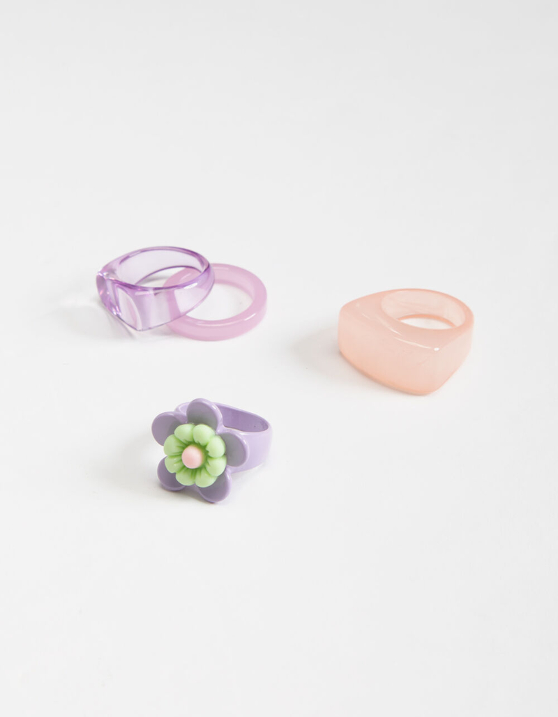 FULL TILT 4 Pack Flower Acrylic Ring Set image number 0