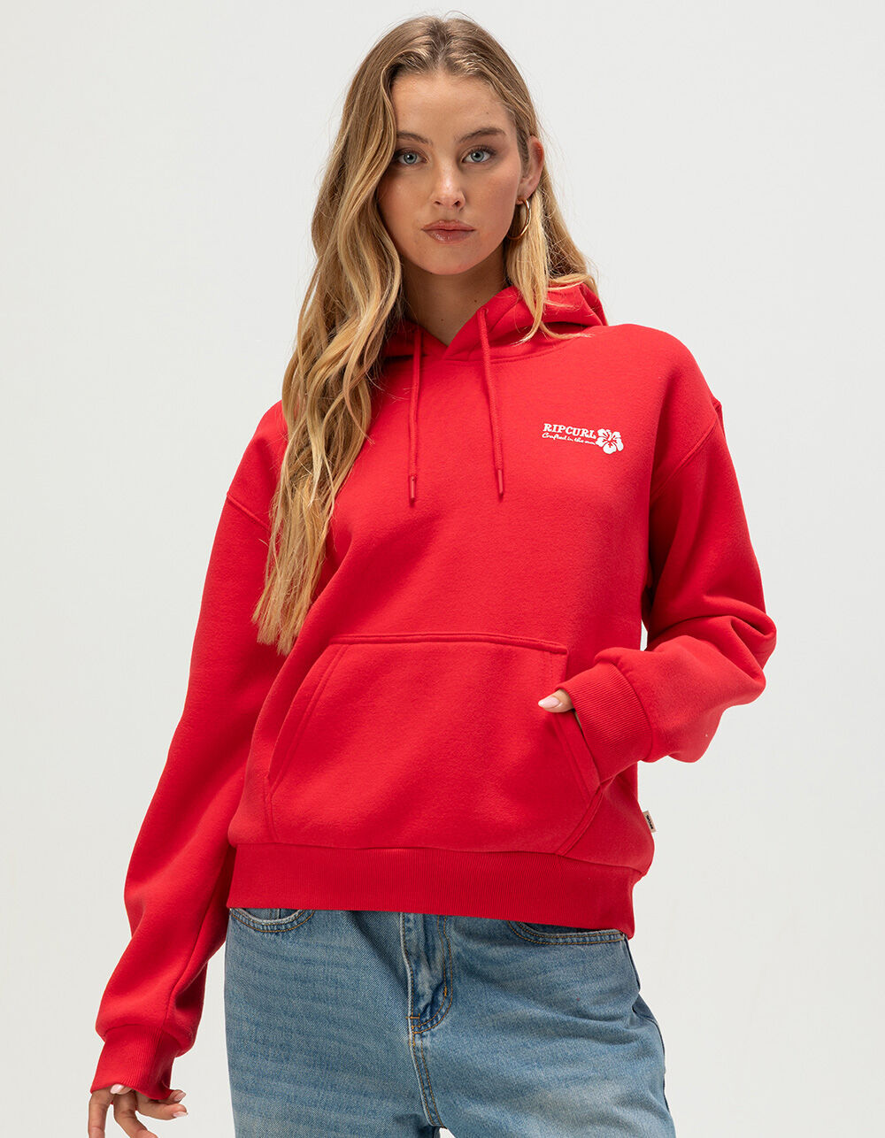 RIP CURL Surf Puff Womens Hoodie - RED - L | Tillys