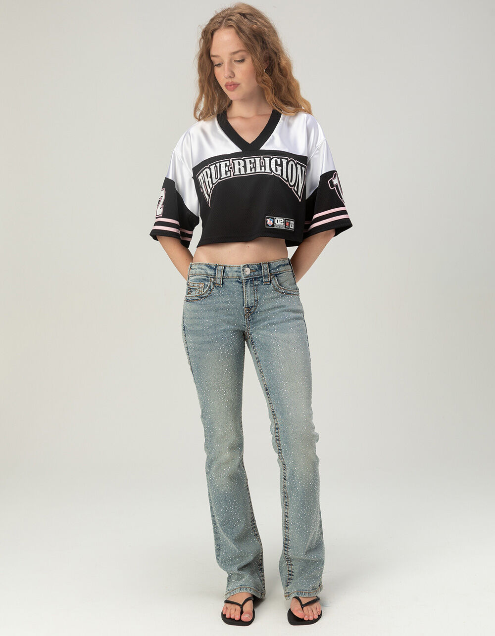 TRUE RELIGION Crystal Sporty Womens Jersey - BLK/WHT | Tillys
