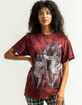 FULL TILT Tiger Tie Dye Womens Boyfriend Tee image number 1