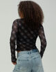 GUESS ORIGINALS Printed Mesh Womens Long Sleeve Top image number 4