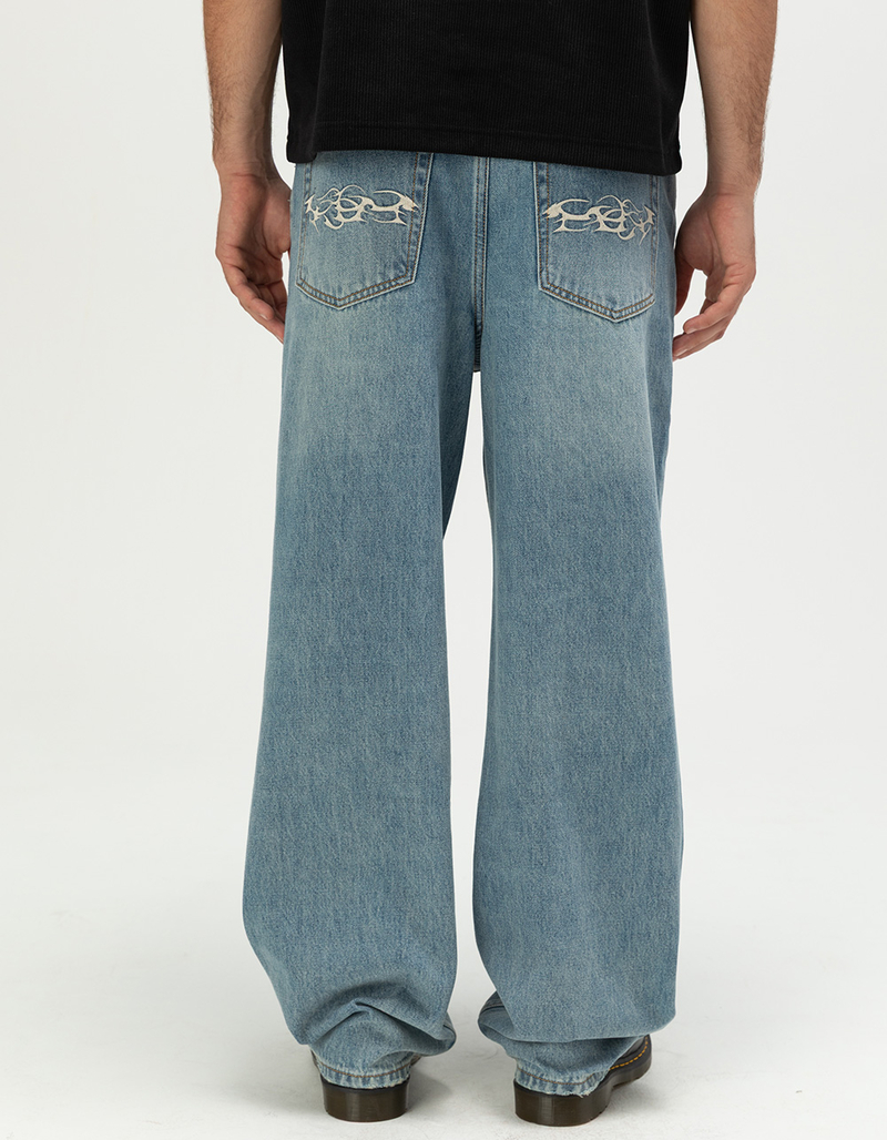 RSQ Mens Baggy Embroidered Jeans image number 3