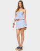 EDIKTED Dora Striped Linen Look Mini Skirt image number 4