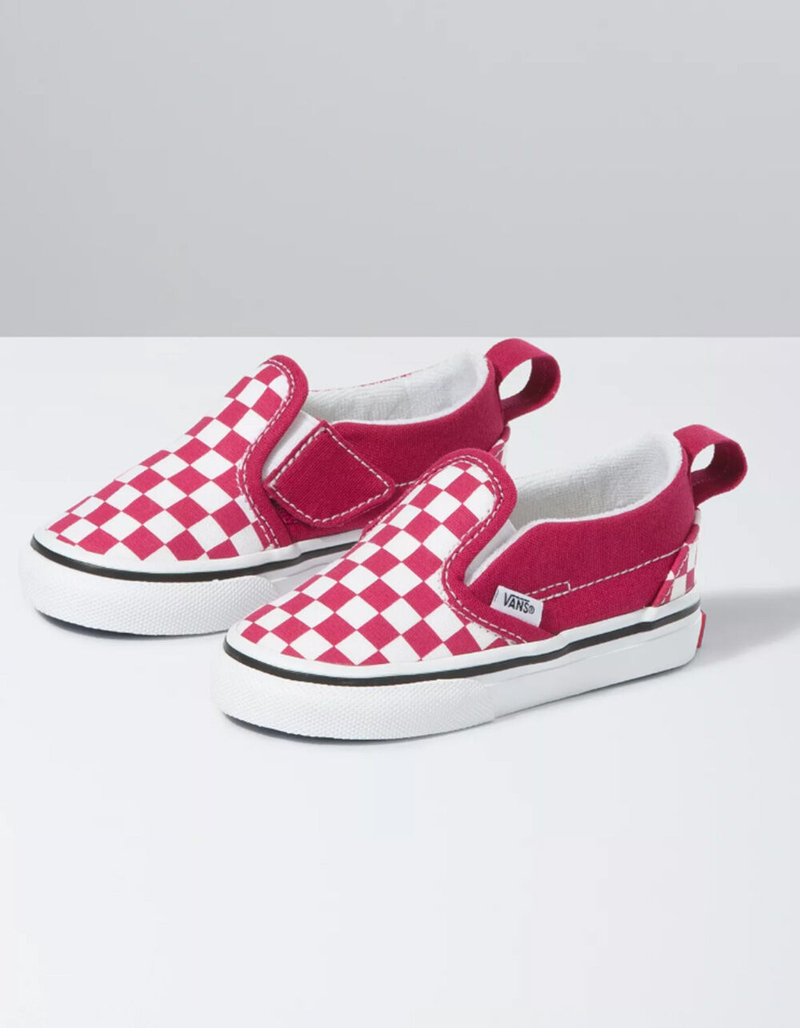 VANS Toddler Checkerboard Slip-On Velcro Shoes image number 0