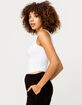 BOZZOLO Mock Neck White Womens Tank Top image number 2