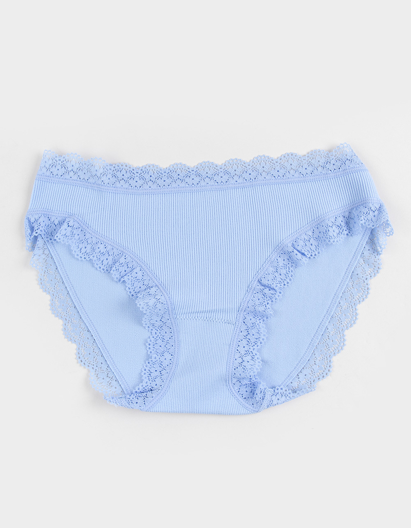 FULL TILT Seamless Rib Lace Trim Hipster Panties image number 0