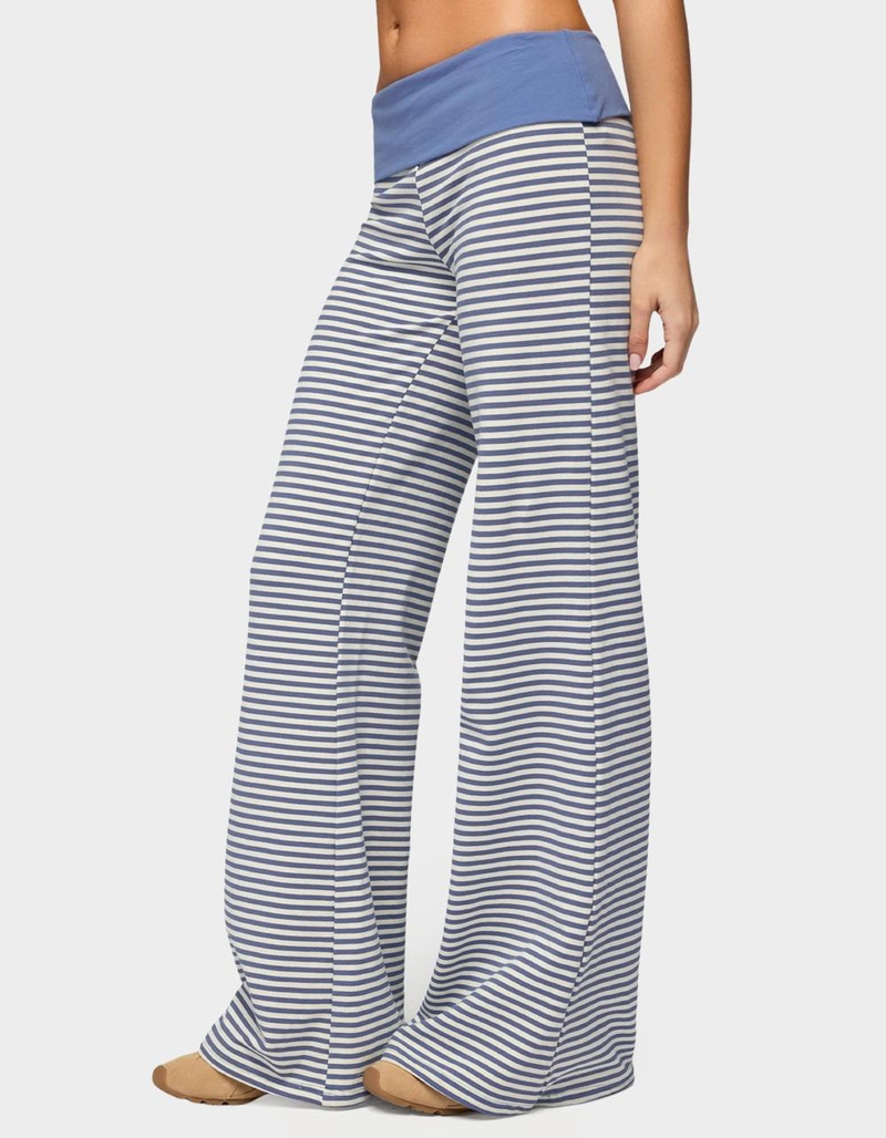 EDIKTED Meggy Striped Foldover Pants image number 1