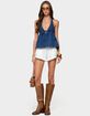 EDIKTED Safia Denim Halter Top image number 5