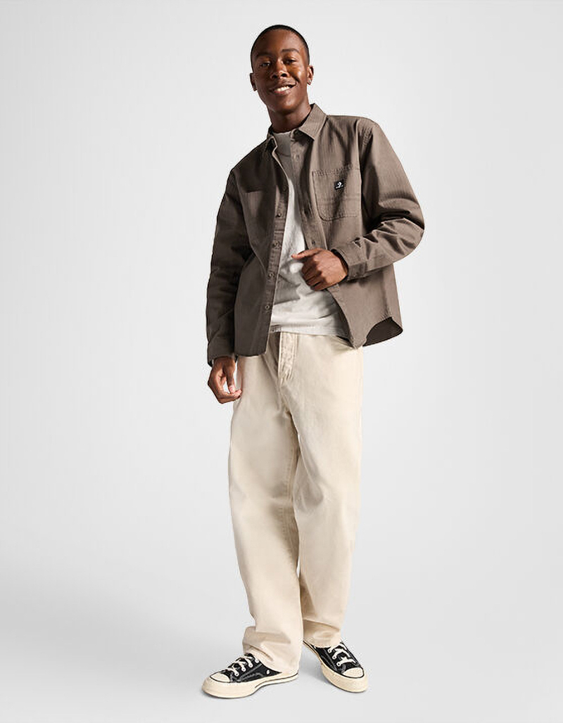 CONVERSE Washed Mens Button Up Shirt image number 5