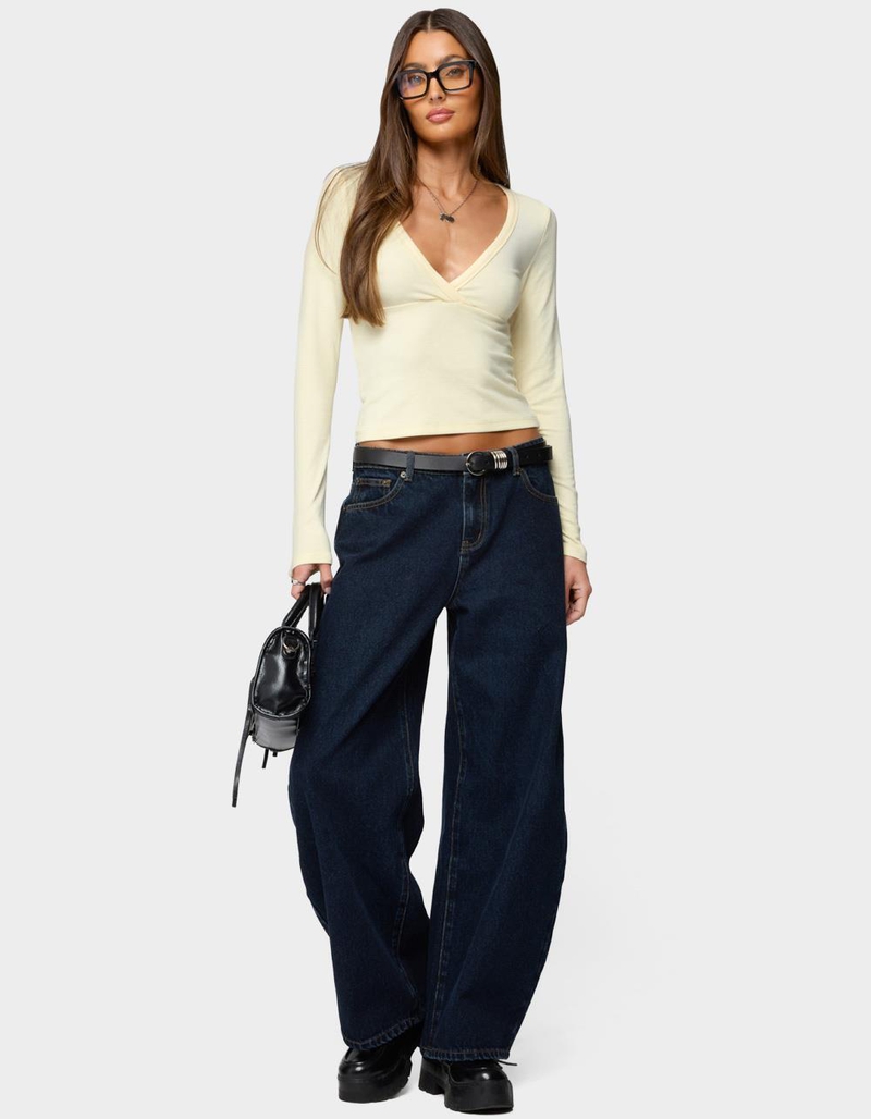 EDIKTED Jillian Low Rise Oversized Barrel Jeans image number 4