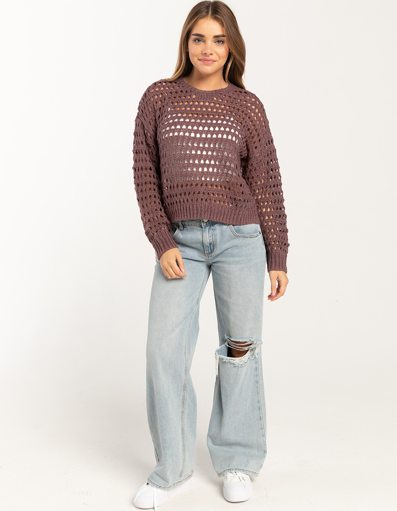 FULL TILT Essentials Open Knit Womens Pullover Sweater image number 1