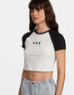 RVCA Daisy Womens Crop Raglan Tee image number 4