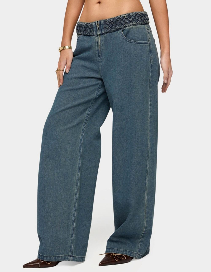 EDIKTED Braidey Low Rise Baggy Jeans image number 1