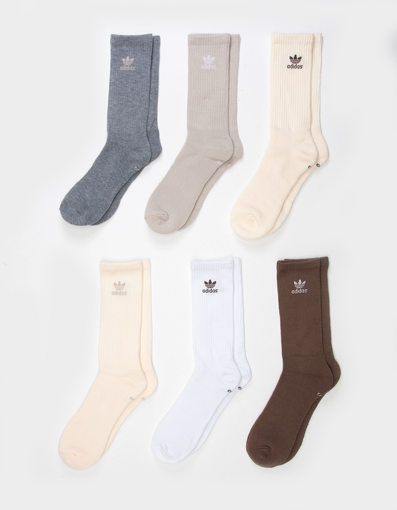 ADIDAS Originals Trefoil 6 Pack Mens Crew Socks BROWN COMBO Tillys