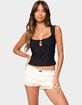 EDIKTED Leya Textured Keyhole Top image number 1