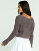 SKY AND SPARROW Furry Womens Charcoal Crop Cardigan image number 3