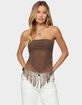 EDIKTED Backless Sheer Mesh Strapless Top image number 1