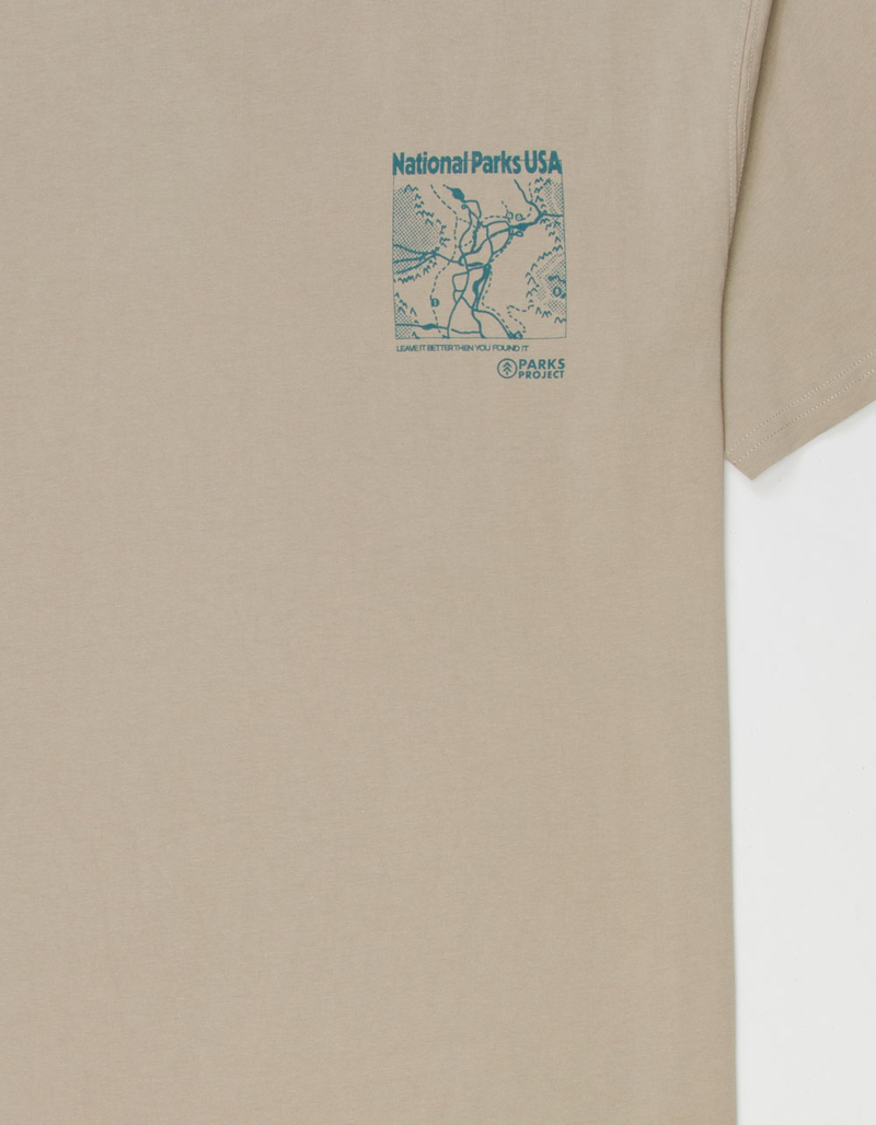 PARKS PROJECT National Parks Trail Map Mens Tee image number 3