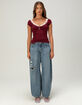 BDG Urban Outfitters Diana Womens Lace Trim Henley Top image number 2