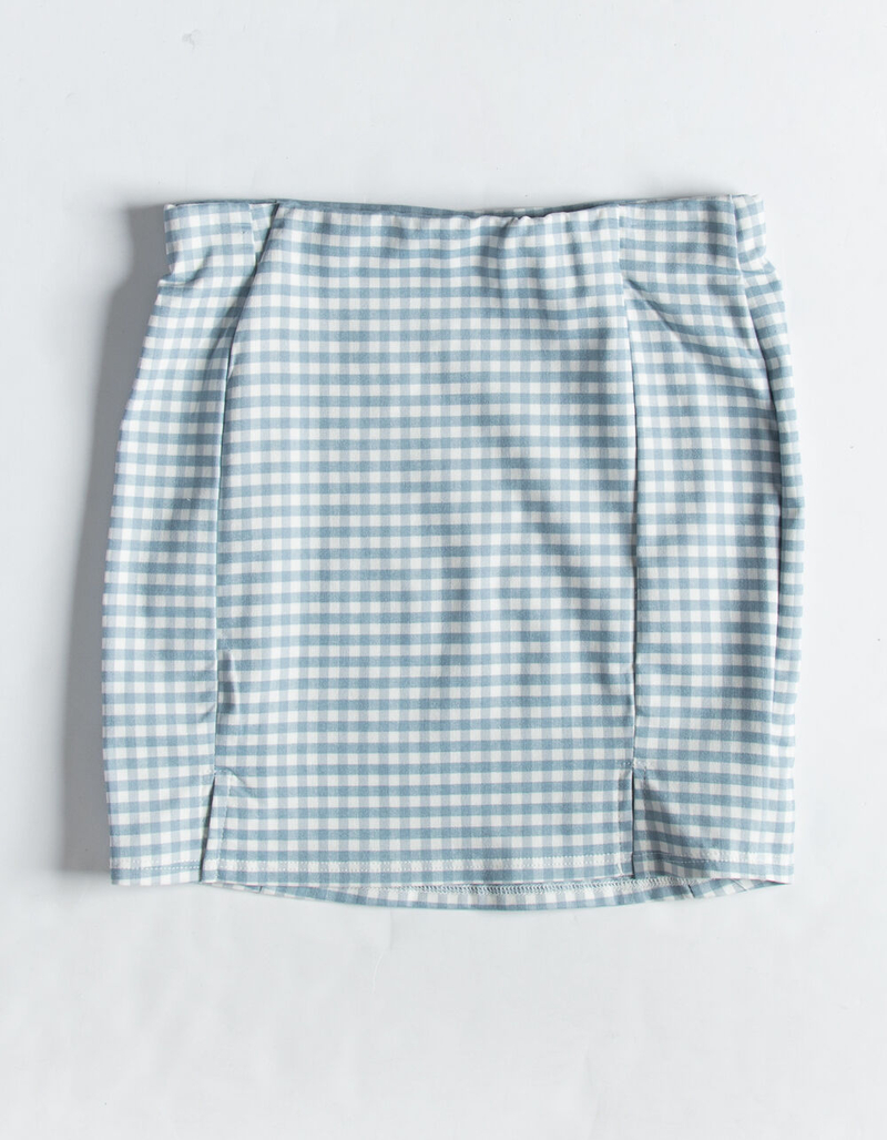 WHITE FAWN Gingham Slit Girls Skirt image number 0