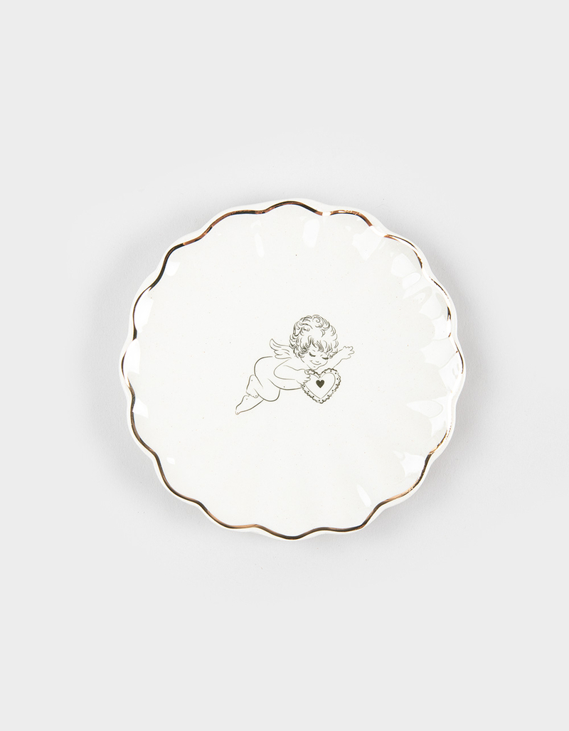 TILLYS HOME Cherub Printed Trinket Dish GOLD Tillys