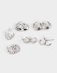 FULL TILT 6 Pack Textured Multi Hoop Earrings image number 1